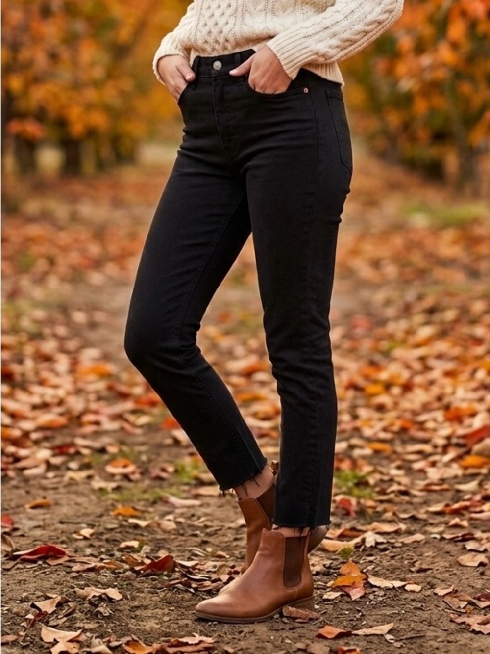 |NWT| RE/DONE Originals High Rise Ankle Crop Stretch Black Jeans 31